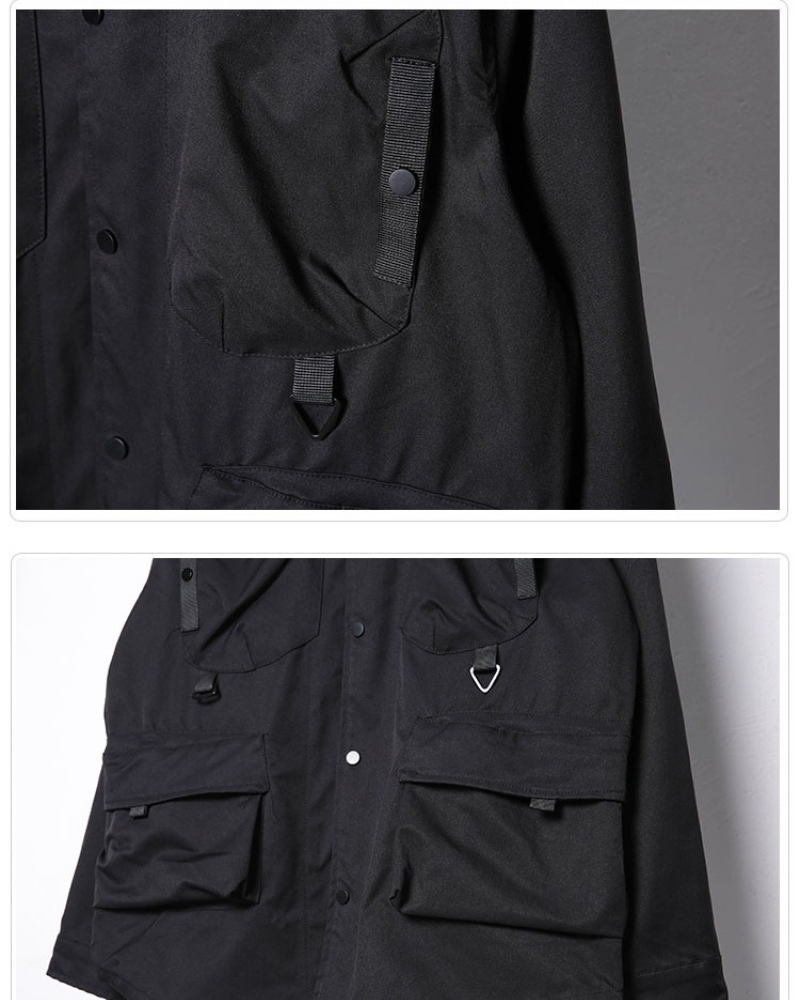 Functional Multi-pocket Patchwork Cargo Shirt