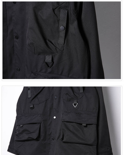 Functional Multi-pocket Patchwork Cargo Shirt