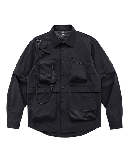 Techwear T-shirts,tactical shirt,mens black tees,cargo t-shirt men&