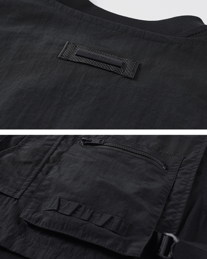 Functional Patchwork Fake Two-Piece T-Shirt