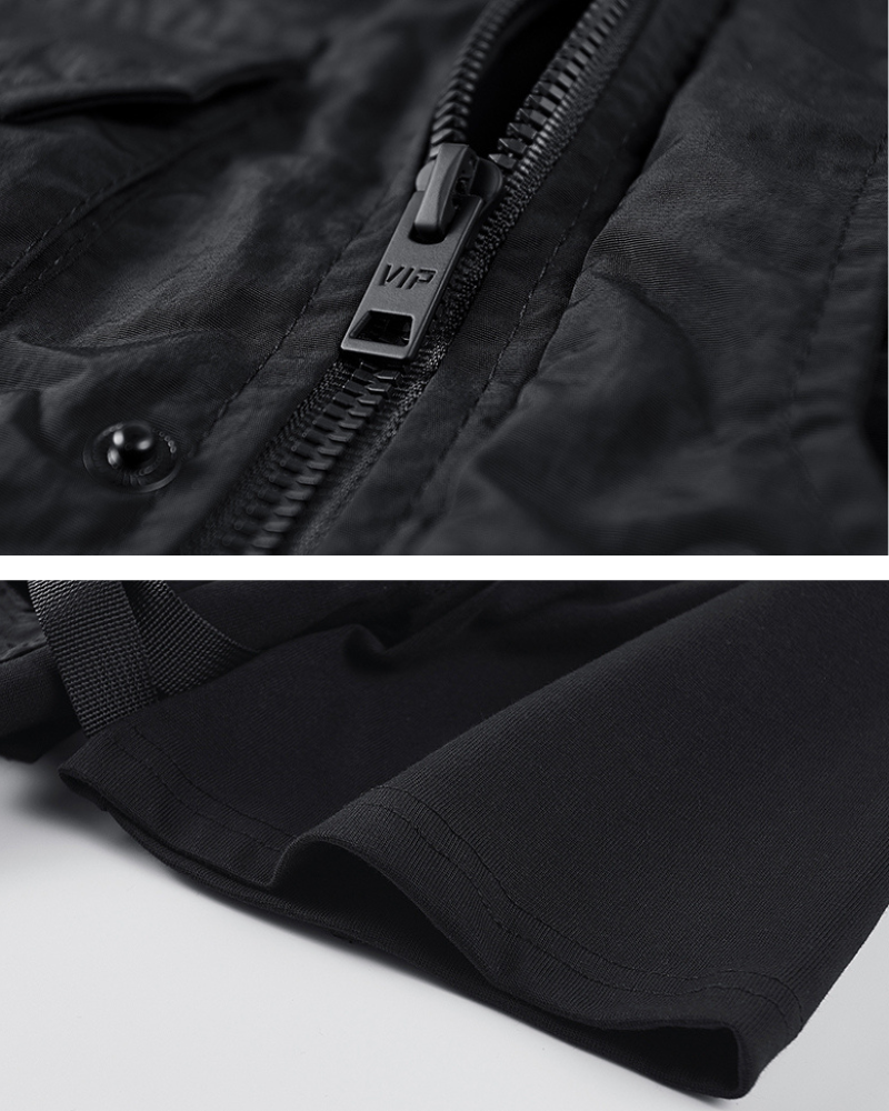 Functional Patchwork Fake Two-Piece T-Shirt