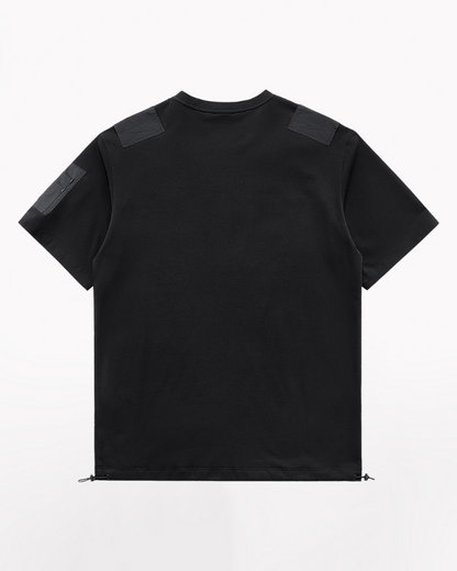 Techwear T-shirts,tactical shirt,mens black tees,cargo t-shirt men&