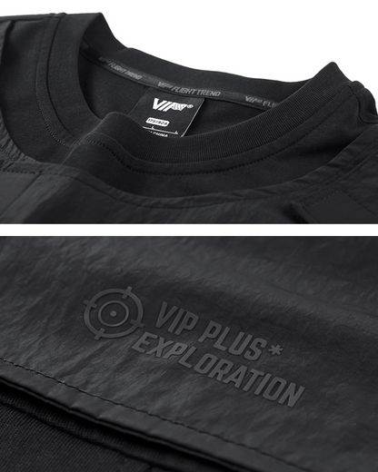 Functional Patchwork Sleeve Pocket Techwear T-Shirt