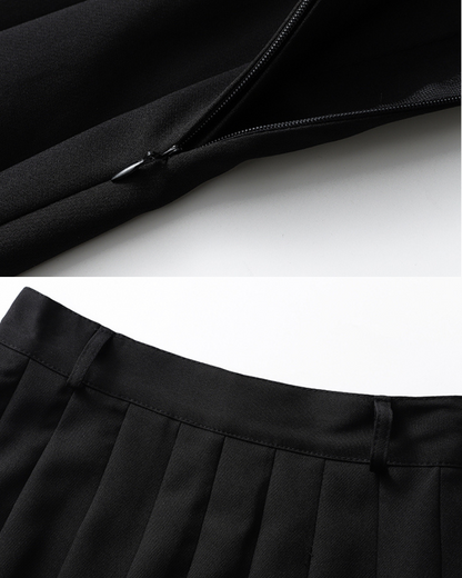 Functional Pocket Black Cargo Skirt