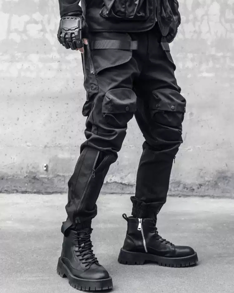 Functional Pocket Zipper Cargo Pants