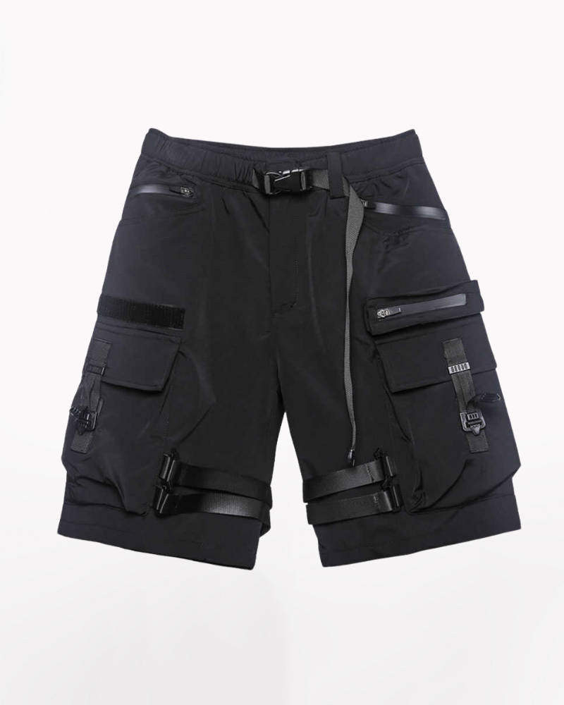 Streetwear Multi Pockets Black Cargo Shorts