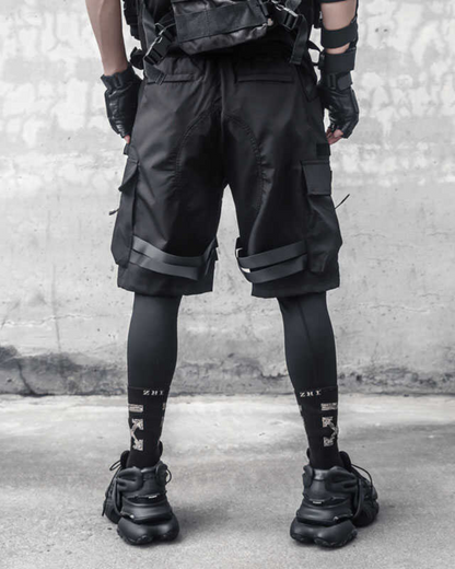 Streetwear Multi Pockets Black Cargo Shorts