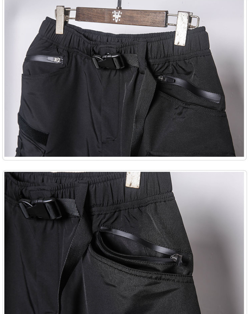 Streetwear Multi Pockets Black Cargo Shorts