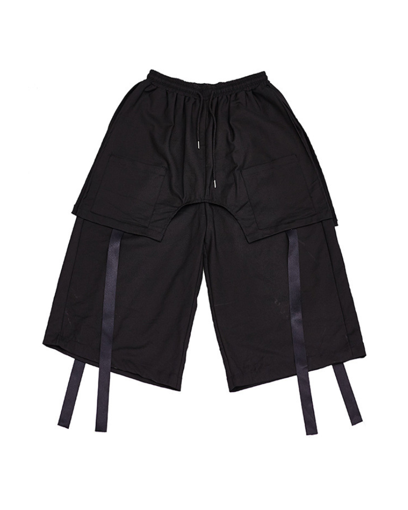 Functional Ribbon Short Hakama Pants
