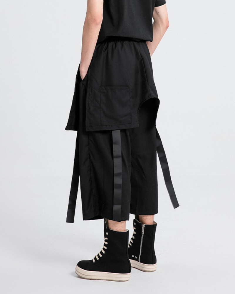 Functional Ribbon Short Hakama Pants