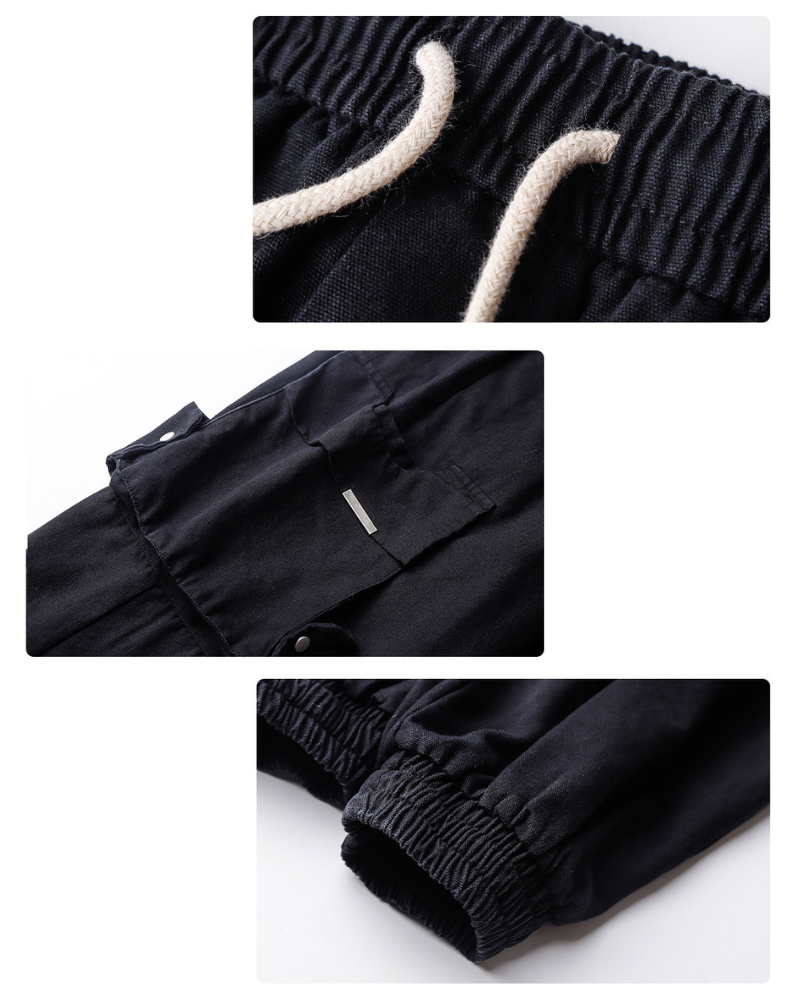 Streetwear Black Loose Large-Pocket Cargo Pants