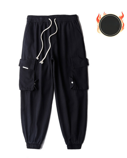 Streetwear Black Loose Large-Pocket Cargo Pants