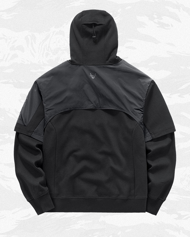 Functional Two-tone Spliced Tactical Hoodie