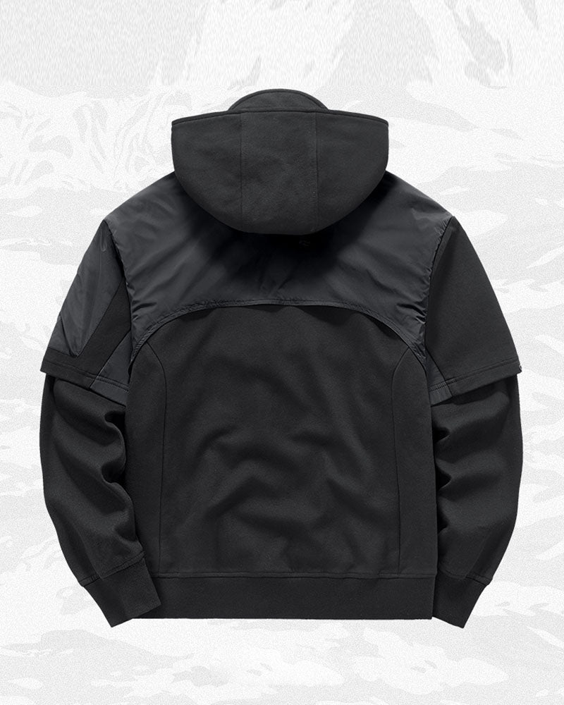 Functional Two-tone Spliced Tactical Hoodie