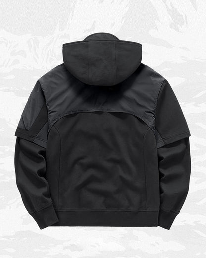 Functional Two-tone Spliced Tactical Hoodie