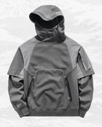 Functional Two-tone Spliced Tactical Hoodie