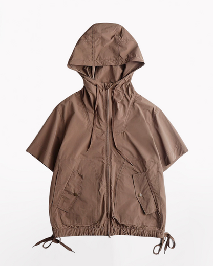 Functional Unisex Cargo Short Sleeve Jacket Shorts Set