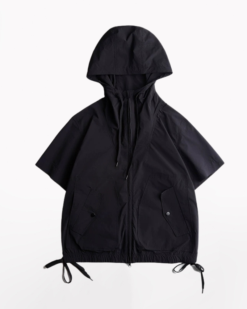 Functional Unisex Cargo Short Sleeve Jacket Shorts Set