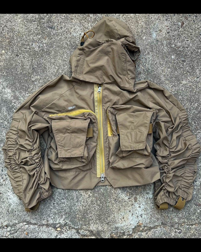 Functional Wasteland-Style 3D-Collar Hooded Jacket