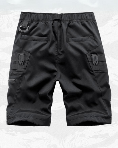Functional Zip Pocket Black Cargo Shorts