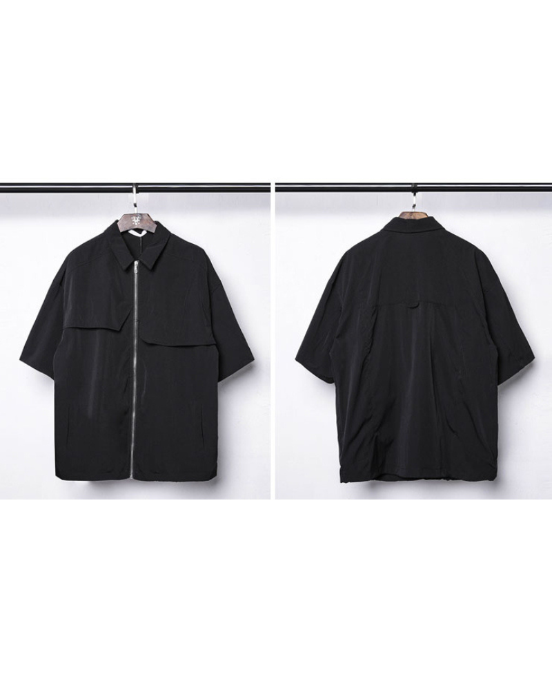 Functional Zip-Up Short Sleeve Shirt