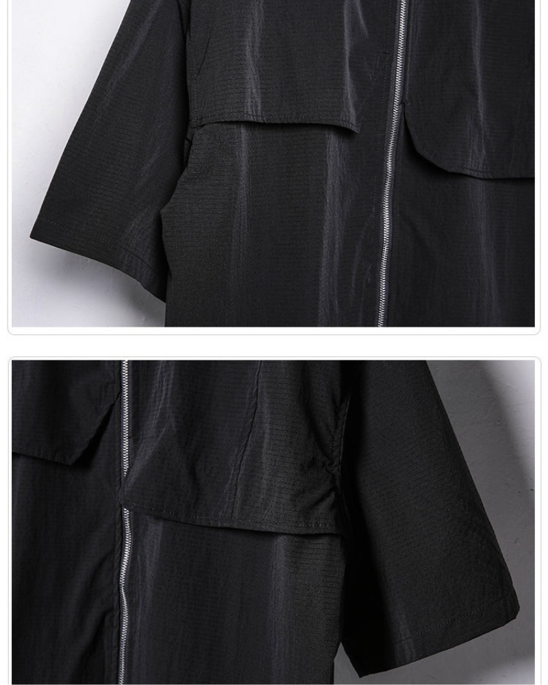 Functional Zip-Up Short Sleeve Shirt