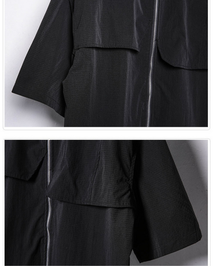 Functional Zip-Up Short Sleeve Shirt