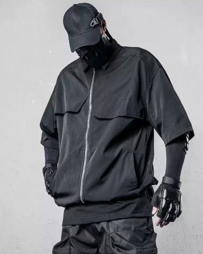 Functional Zip-Up Short Sleeve Shirt