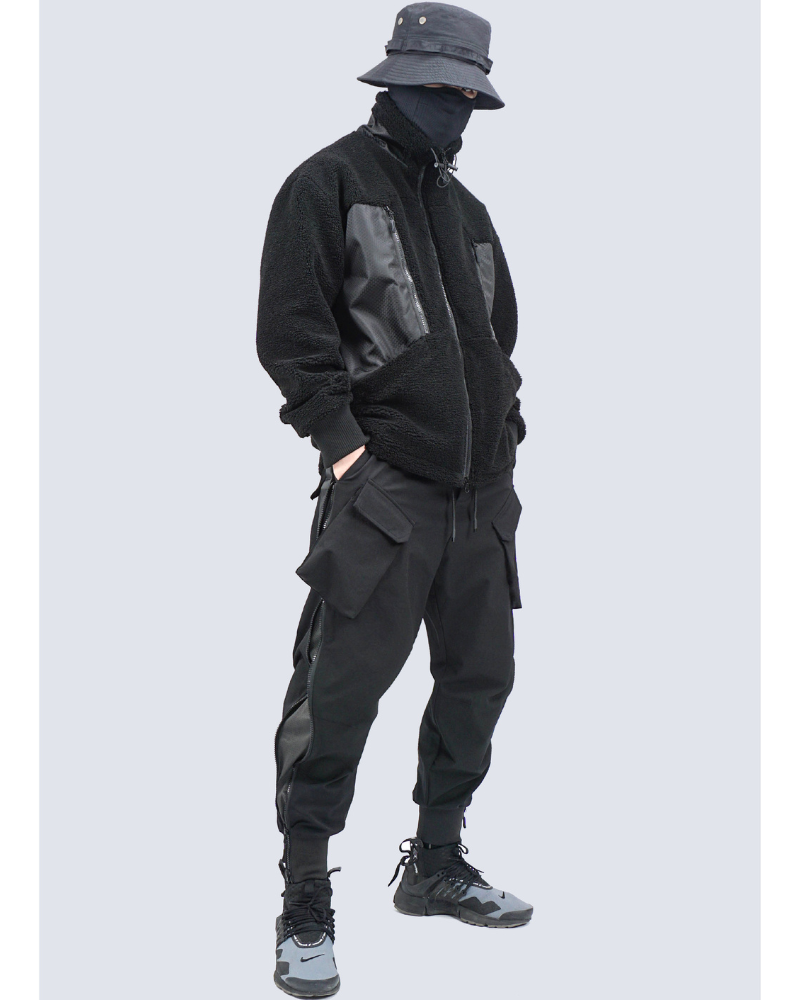 Functional Zipper Sports Elastic Cargo Pants