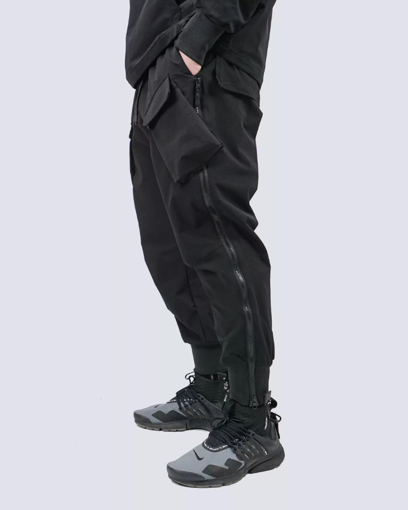 Functional Zipper Sports Elastic Cargo Pants