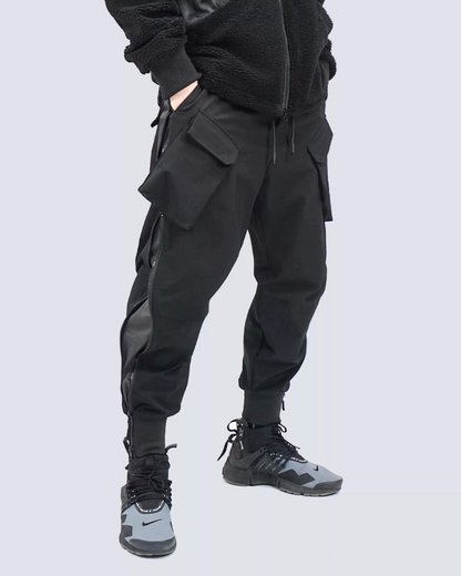 Functional Zipper Sports Elastic Cargo Pants