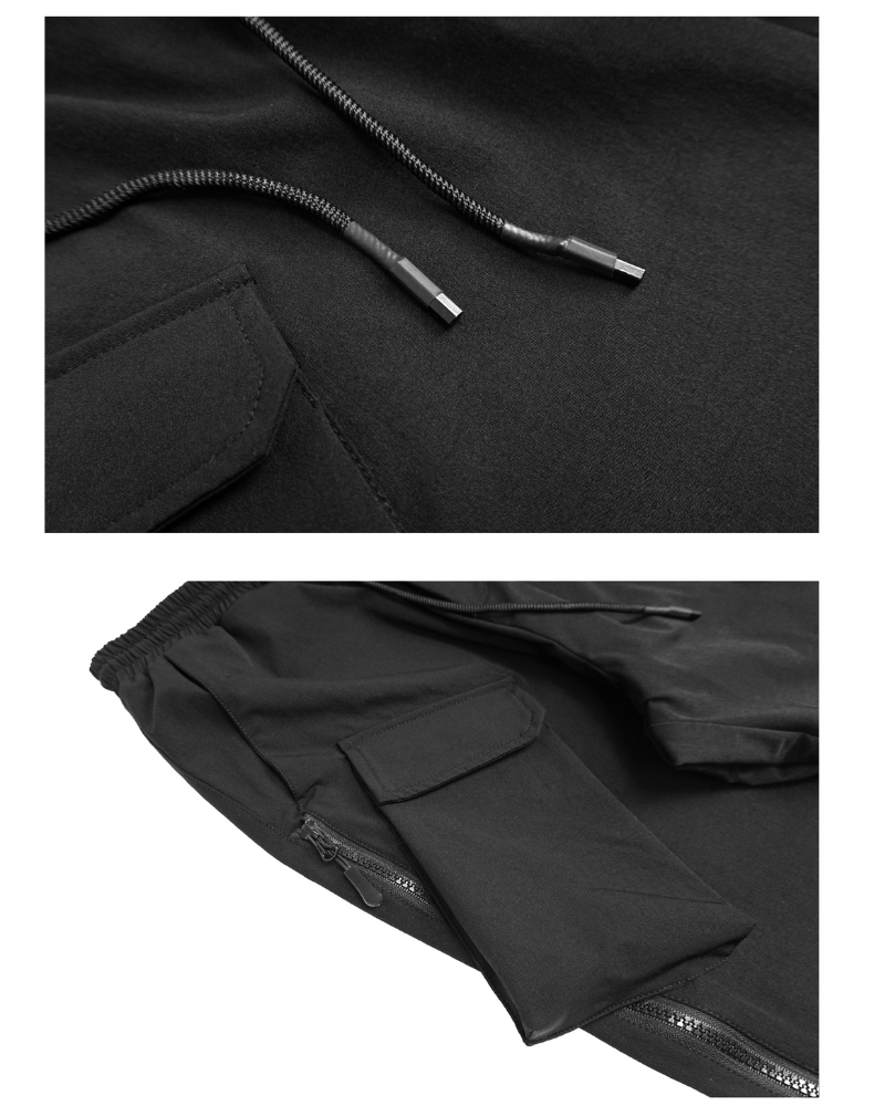 Functional Zipper Sports Elastic Cargo Pants