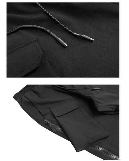 Functional Zipper Sports Elastic Cargo Pants