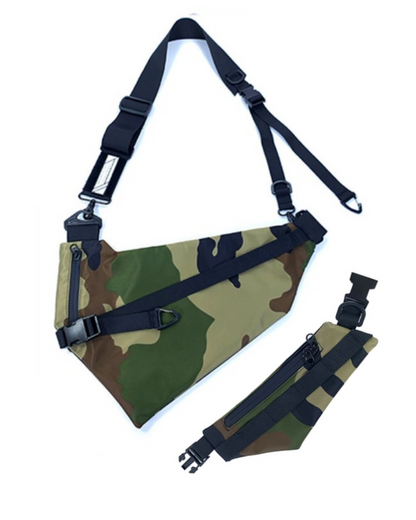 Functional Detachable Black Sling Chest Bag