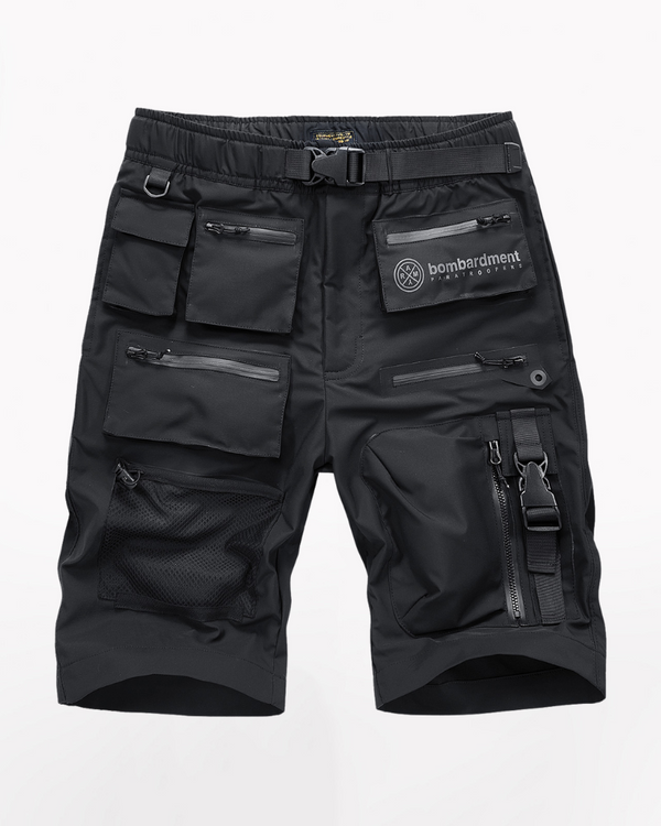 Functional Multi-Pocket Zip Cargo Shorts