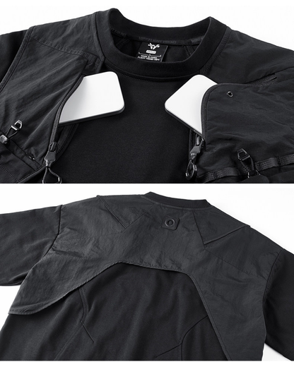 Functional Outdoor Sport Spliced Cargo T-Shirt