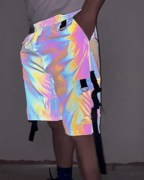 Functional Colorful Reflective Cargo Shorts