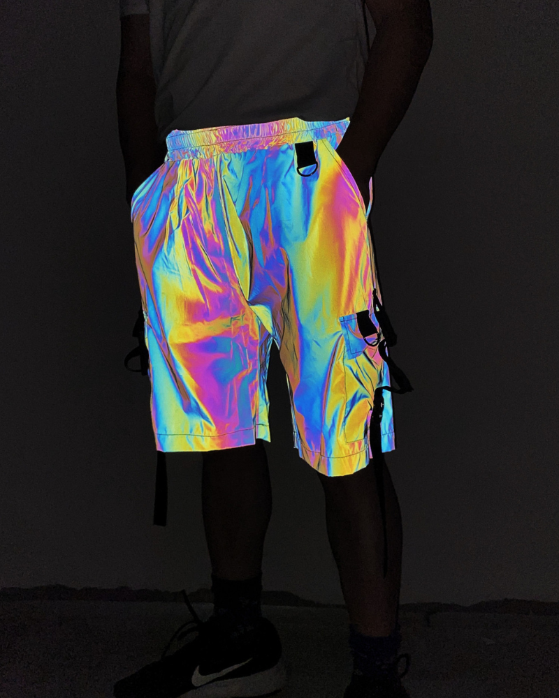 Functional Colorful Reflective Cargo Shorts