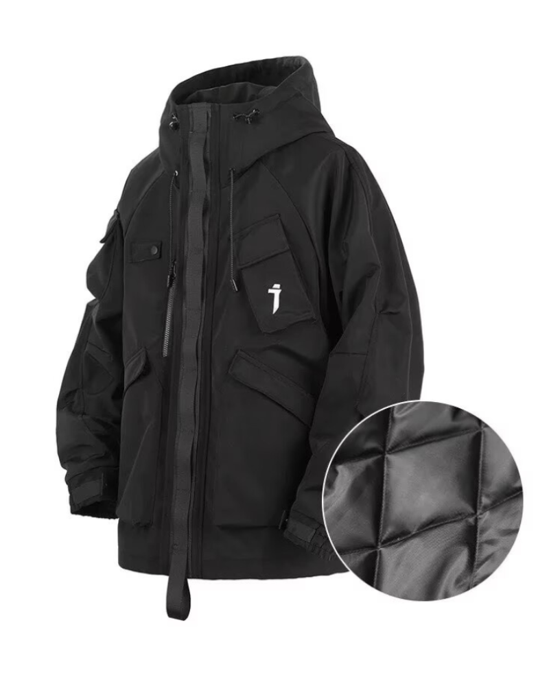 Functional Multi-Pocket Unisex Hooded Jacket