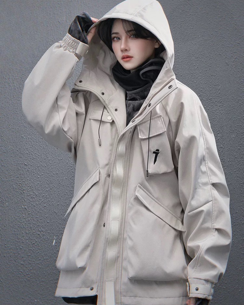 Functional Multi-Pocket Unisex Hooded Jacket