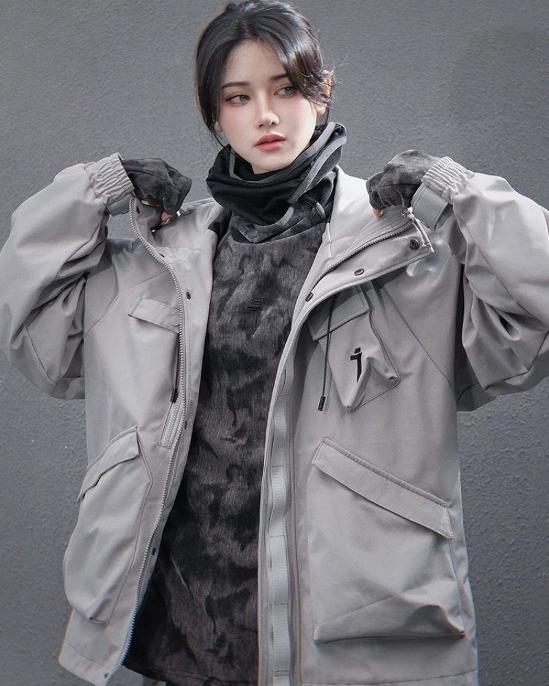 Functional Multi-Pocket Unisex Hooded Jacket