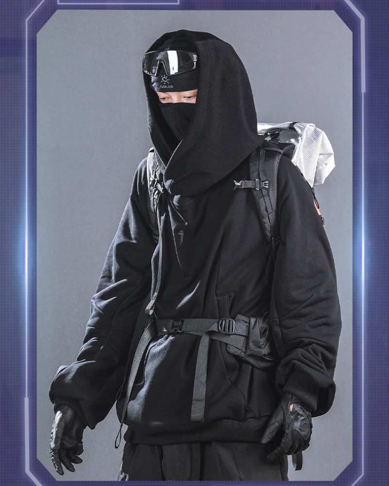 Futuristic Darkwear Sorcerer Utility Hoodie