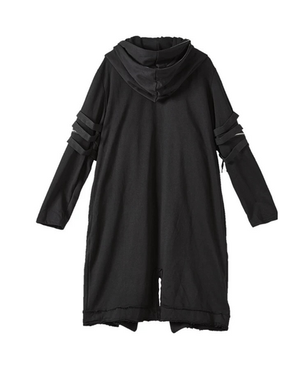 Futuristic Techwear Double-Layered Hooded Coat