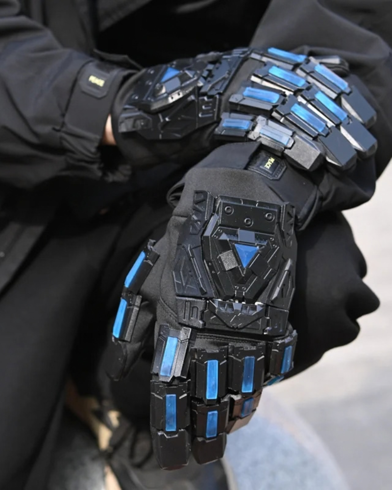 Futuristic Cyberpunk Fluorescent Tactical Gloves