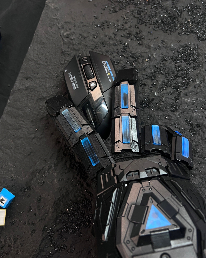 Futuristic Cyberpunk Fluorescent Tactical Gloves
