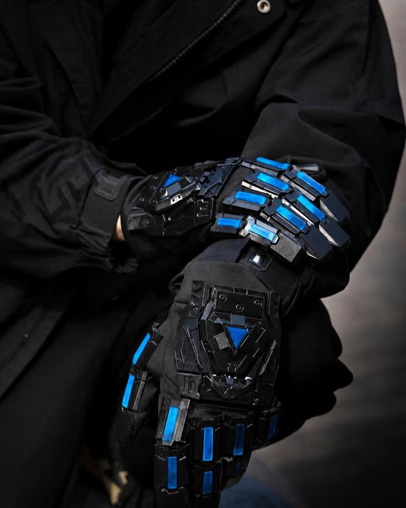Futuristic Cyberpunk Fluorescent Tactical Gloves