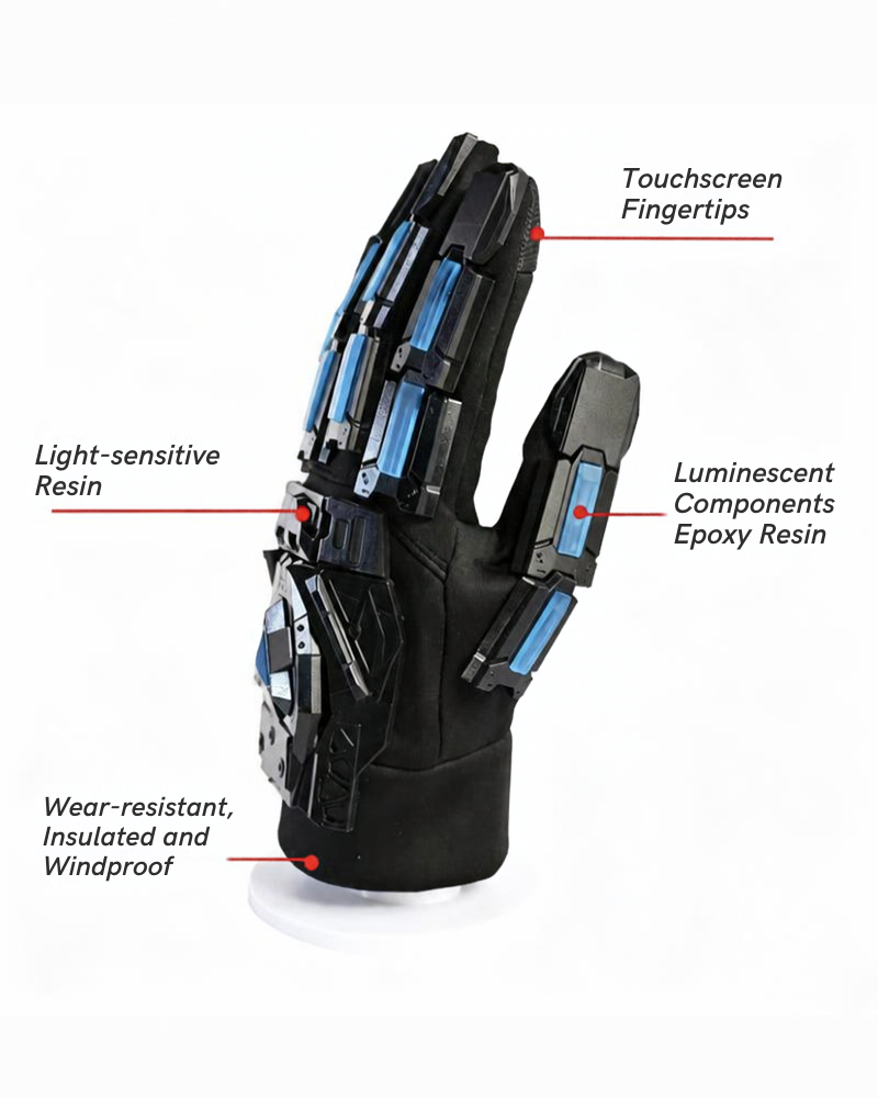 Futuristic Cyberpunk Fluorescent Tactical Gloves