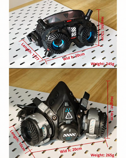 Futuristic Sci-Fi Cosplay LED Light-Up Goggles Mechanical Mask