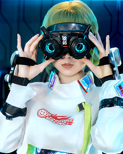 Futuristic Sci-Fi Cosplay LED Light-Up Goggles Mechanical Mask