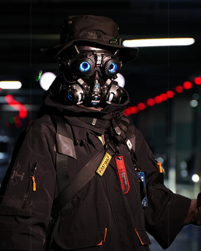 Futuristic Sci-Fi Cosplay LED Light-Up Goggles Mechanical Mask